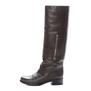 CHANEL Calfskin High Foldover Boots